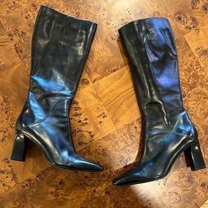 Via spiga leather square toe Italy knee boots heel